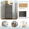 Wood Grain Pattern Top Shoe Cabinet With 2 Flip Drawers And Drawer,Freestanding Shoe Rack With Adjustable Panel,Entryway Shoe Cabinet-Cuddlewood - 3 of 4