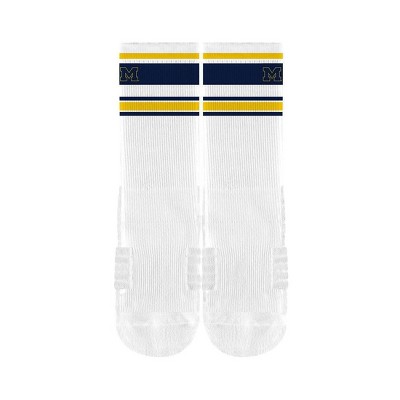 NCAA Michigan Wolverines White Tube Socks Blue One Size 