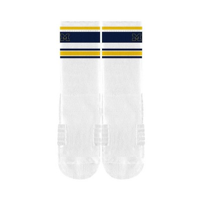 NCAA Michigan Wolverines Adult Retro Crew Socks - M/L