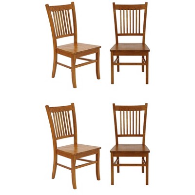 Coaster Home Furnishings Marbrisa Slat Hardwood Contemporary Modern Ladder Back Side Dining Room Chairs, Sienna Brown (Set of 4)