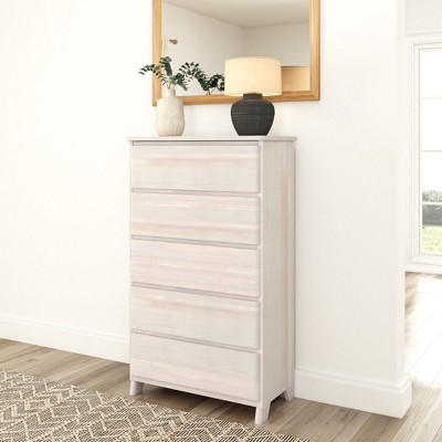 Plank+beam Modern Farmhouse 5 Drawer Dresser, Whitewash : Target