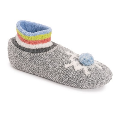 MUK LUKS Women's Cozy Ribbed Cuff Booties, Charcoal