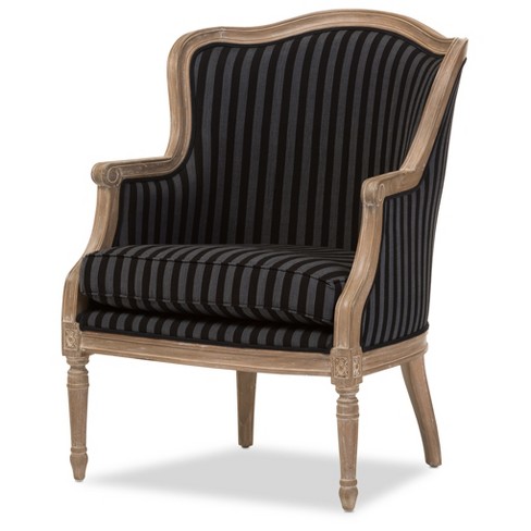Charlemagne Traditional French Blue Stripe Accent Chair -baxton Studio ...