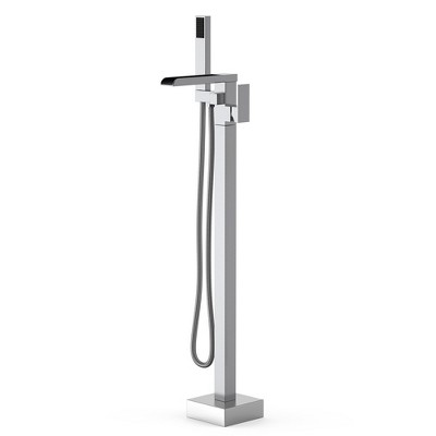 Whizmax Freestanding Bathtub Faucet Tub Filler Floor Mount Bathroom Faucets Brass Single Handle with Hand Shower,Standing Tub Faucet