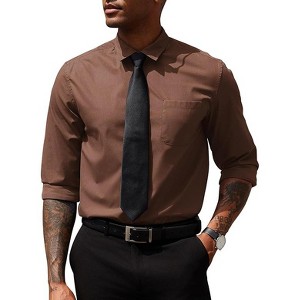COOFANDY Men's Dress Shirts Long Sleeve Button Down Formal Shirt Regular Fit Solid Business Casual Shirts - 1 of 4