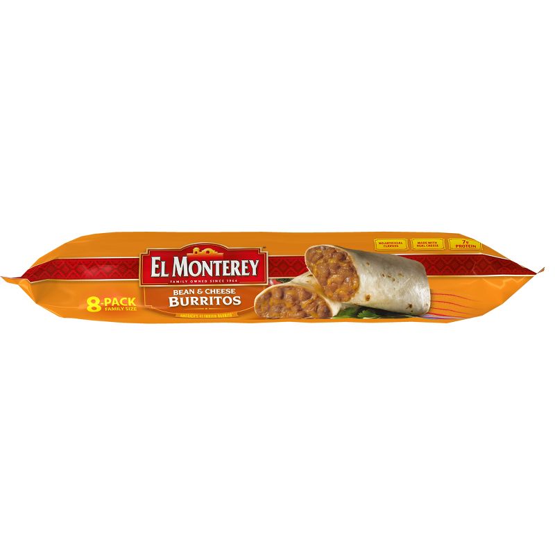 El Monterey Family Pack Bean &#38; Cheese Frozen Burritos - 32oz/8ct, 4 of 10