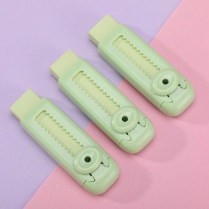 HTUTWOO Set of 3 Sliding Retractable Pencil Eraser Cute Erasers -with Dynamic Push-Pull Design,Students School Office Home Supplies,Green - 1 of 4