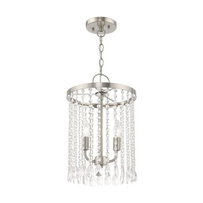 Elizabeth Brushed Nickel Mini Pendant with Clear Crystals