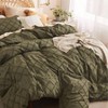 Boho Duvet Cover King Size - Olive Green, Breathable Soft, Machine Washable, 104x90 with 2 Pillow Shams - 2 of 4