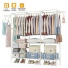 3 Tier Adjustable Metal Garment Rack with Shoe Storage, Hanging Rods and Side Hooks, Heavy Duty Freestanding Closet Organizer, Sturdy Wire Shelving - 3 of 4