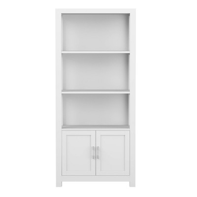 Martha Stewart 68" Gray Wood Shaker Bookcase with Storage Cabinet