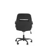 GlasFlength Task and Office Chairs Modern Faux Leather Swivel Chair with Adjustable Height Fashion Design for Home Office, Black, 26"*11"*21" - 4 of 4