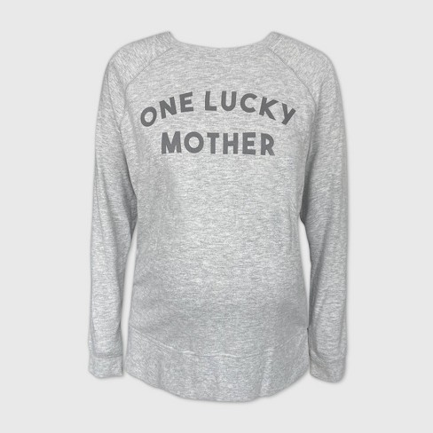 Maternity One Lucky Mother Raglan Graphic Sweatshirt - Isabel Maternity By  Ingrid & Isabel™ Gray Xs : Target