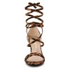 Allegra K Women's Back to College Open Toe Lace Up Chunky High Heels Strappy Sandals - 2 of 4