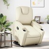 vidaXL Cream Faux Leather Power Lift Recliner Chair - Electric Motor Stand-Up Assistance, Manual Recline, Padding, Storage Features - 2 of 4