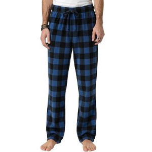 ADR Men's Soft Plush Fleece Pajama Pants, Warm Long Lounge Bottoms - 1 of 2