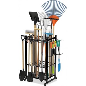 28 in Garden Tool Organizer, 2 Tier Yard Tool Storage Rack,Steel Yard Tool Racks To Store Long Handled Tools,Garage Tool Stand,Tool Holder - 1 of 2