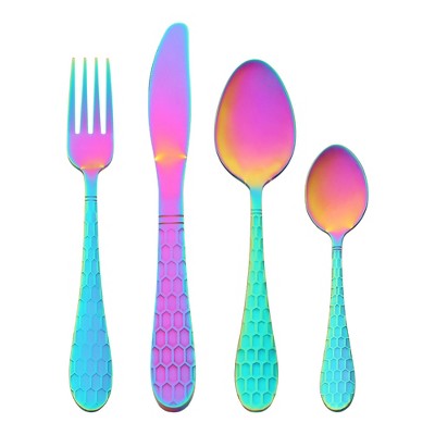 REGALWOVEN Stainless Steel Mirror Polished Silverware Set Flatware Set 24 Piece
