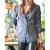 Women's Denim Shirring Sleeve Top - Mazik - 4 of 4