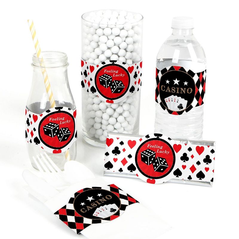 Big Dot of Happiness Las Vegas - DIY Party Supplies - Casino Party DIY Wrapper Favors & Decorations - Set of 15, 1 of 5