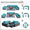 ALAULM 14 Pieces Patio Furniture Set, Rattan Wicker Outdoor Conversation Sets, Furniture Sofa Set w/43in Propane Fire Pit Table - 4 of 4