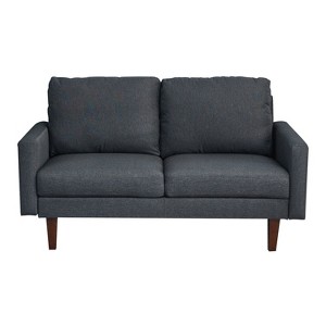Linen Sofa Modern Couch Comfy Loveseat with Wooden Legs for Living Room, Bedroom, Office - 1 of 4