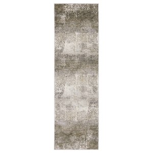 Nirvan Industrial Abstract Indoor Area Rug Ivory/Gray - Captiv8e Designs - 1 of 4