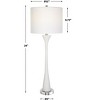 Uttermost Fountain Buffet Lamp – 34"H White Faux Marble Base with Crystal Foot & Brushed Nickel Accents - 3 of 4