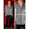 Lars Amadeus Men's Long Sleeves Button Down Prom Wedding Shiny Party Shirts - 4 of 4