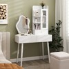 Modern Vanity Desk with Mirror and Lights,Makeup Vanity Desk with Drawers and Storage Shelves,Dressing Table - 3 of 4