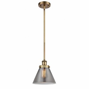 Cone - 1 Light Stem Hung Mini Pendant In Industrial Style-10 Inches Tall and 8 Inches Wide - 1 of 1