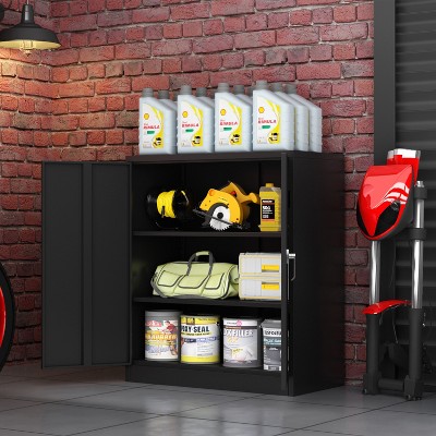 VYNXARIA Lockable Metal Storage Cabinet with Adjustable Shelves for Office & Garage