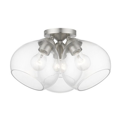 Livex Lighting Catania 3 - Light Semi-Flush Mount in  Brushed Nickel