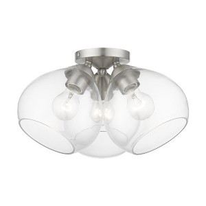Livex Lighting Catania 3 - Light Semi-Flush Mount in  Brushed Nickel - 1 of 4