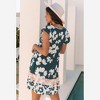 Amaryllis Women’s Floral Print Flutter Sleeve Scoop Neck Tiered Mini Dress with Contrast Hem and Side Pockets - 3 of 4