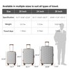 NAYSAYE Luggage PP Hardshell 3 Piece Spinner Set with TSA Lock for Carry On and Checked Luggage, Gray, 20.08"*11.81"*30.12" - 3 of 4