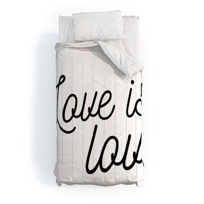 Twin/Twin Extra Long Eyesasdaggers Love Is Love Polyester Comforter Set White - Deny Designs