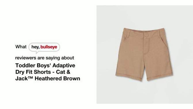 Toddler Boys' Adaptive Dry Fit Shorts - Cat & Jack™ Heathered Brown, 2 of 5, play video