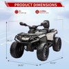 Jojoka 4 Wheel Kids ATV, Bombardier Licensed 4WD Electric ATV, 12V Ride On Toy Car w/4X200W Motors, 2-Seater - 3 of 4