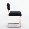 APRILSOUL Modern Dining Chairs with Corduroy Fabric,Gold Metal Base, Accent Armless Kitchen Chairs with Channel Tufting Side Chairs Set of 2 Black - 4 of 4