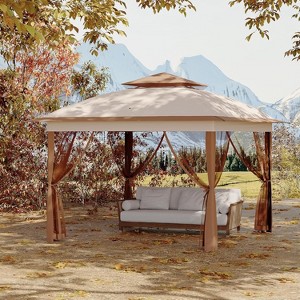 10x10Pop Up Instant Gazebo Tent for Backyard, Pop Up Gazebo With Mosquito Netting, Outdoor Canopy Gazebos Waterproof With Portable Carrying Bag - 1 of 4
