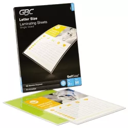 GBC SelfSeal Single-Sided Letter-Size Laminating Sheets 3 mil 9 x 12 3747307
