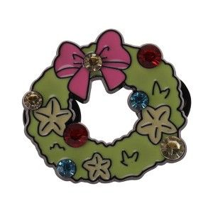 Unique Bargains Christmas Brooches Alloy Dripping Wax White Red 1.18"x1.18" 1 Pc - 1 of 4