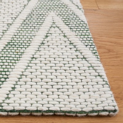 Marbella Green and Ivory Hand Woven Wool Area Rug