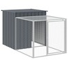 vidaXL Chicken Cage with Run Anthracite 43.3 in.x79.1 in.x43.3 in. Galvanized Steel - 2 of 4