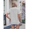 Summer Tops for Women 2025 Short Sleeve V Neck Dressy Lace Eyelet Blouses Shirts - 4 of 4