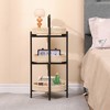 Lyngins 3-Tier Handwoven Oval Side Table with Detachable Trays & Metal Frame, Natural Paper Rope Storage Baskets, End Table, Bedroom Nightstand - 2 of 4