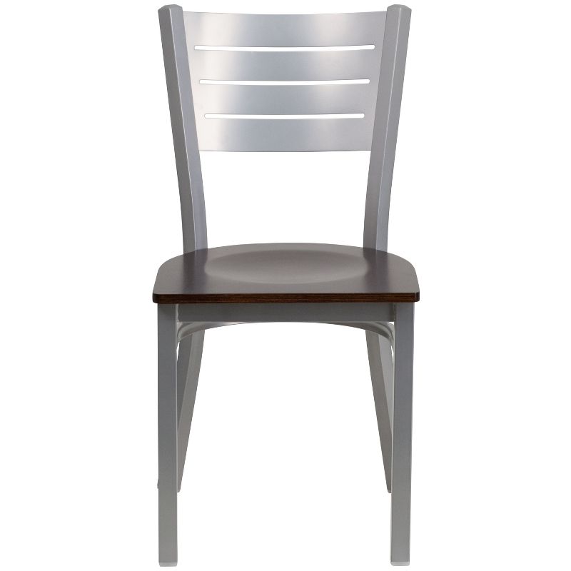 Flash Furniture Silver Slat Back Metal Restaurant Chair, 6 of 8