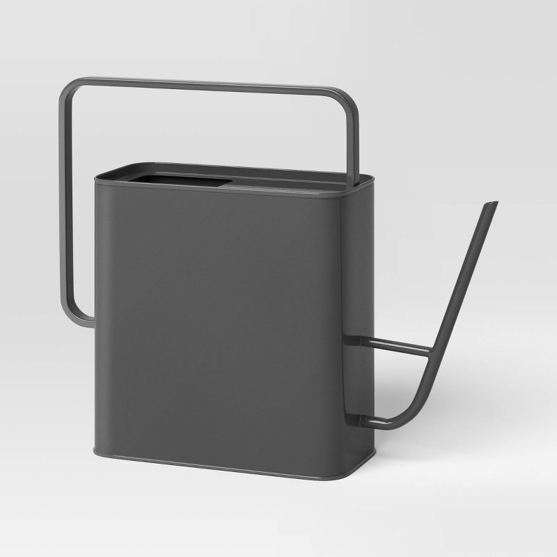 2gal Iron Rectangle Outdoor Watering Can with Powder Coat Finish Gray - Threshold&#8482;, 1 of 5