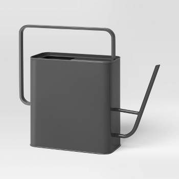 2gal Iron Rectangle Outdoor Watering Can with Powder Coat Finish Gray - Threshold™